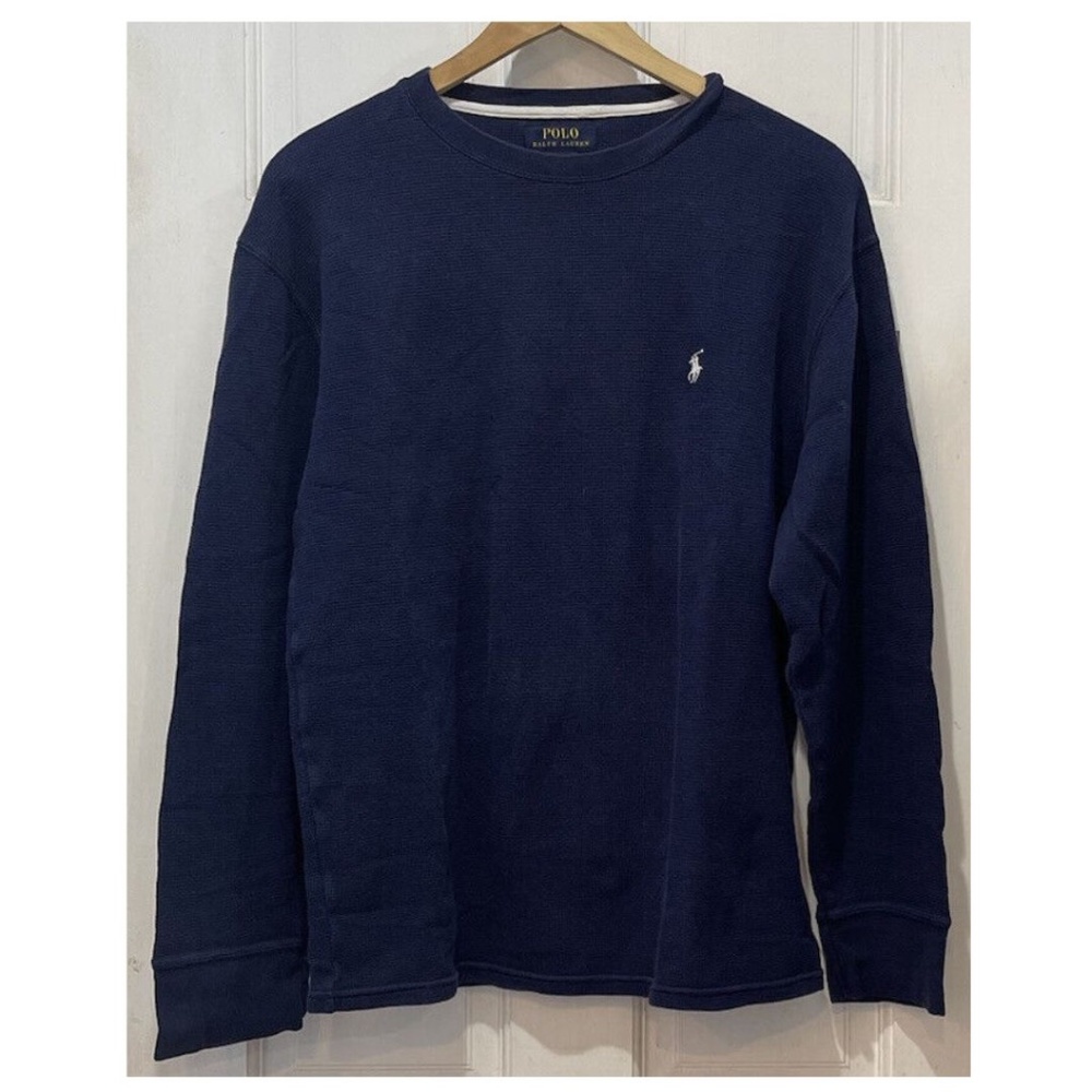 Polo Ralph Lauren Blue Waffle Crewneck Long Sleeve Shirt Men’s XL